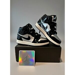 SNEAKER NIKE/AIR JORDAN 1 MID SE/BLACK SILVER/KID SIZE 5.5/FZ3938 001/NEW/NO LID